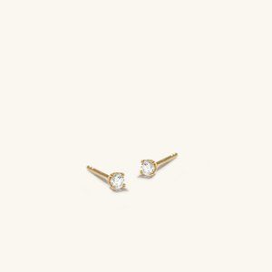 Mejuri 14k Gold Diamond Mini Stud Earrings